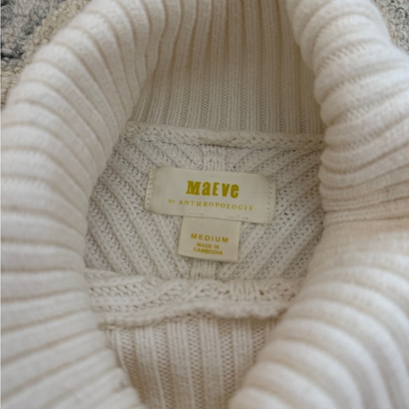 Anthropologie Maeve Ivory cream Cropped Turtleneck Sweater size Medium - Picture 4 of 4